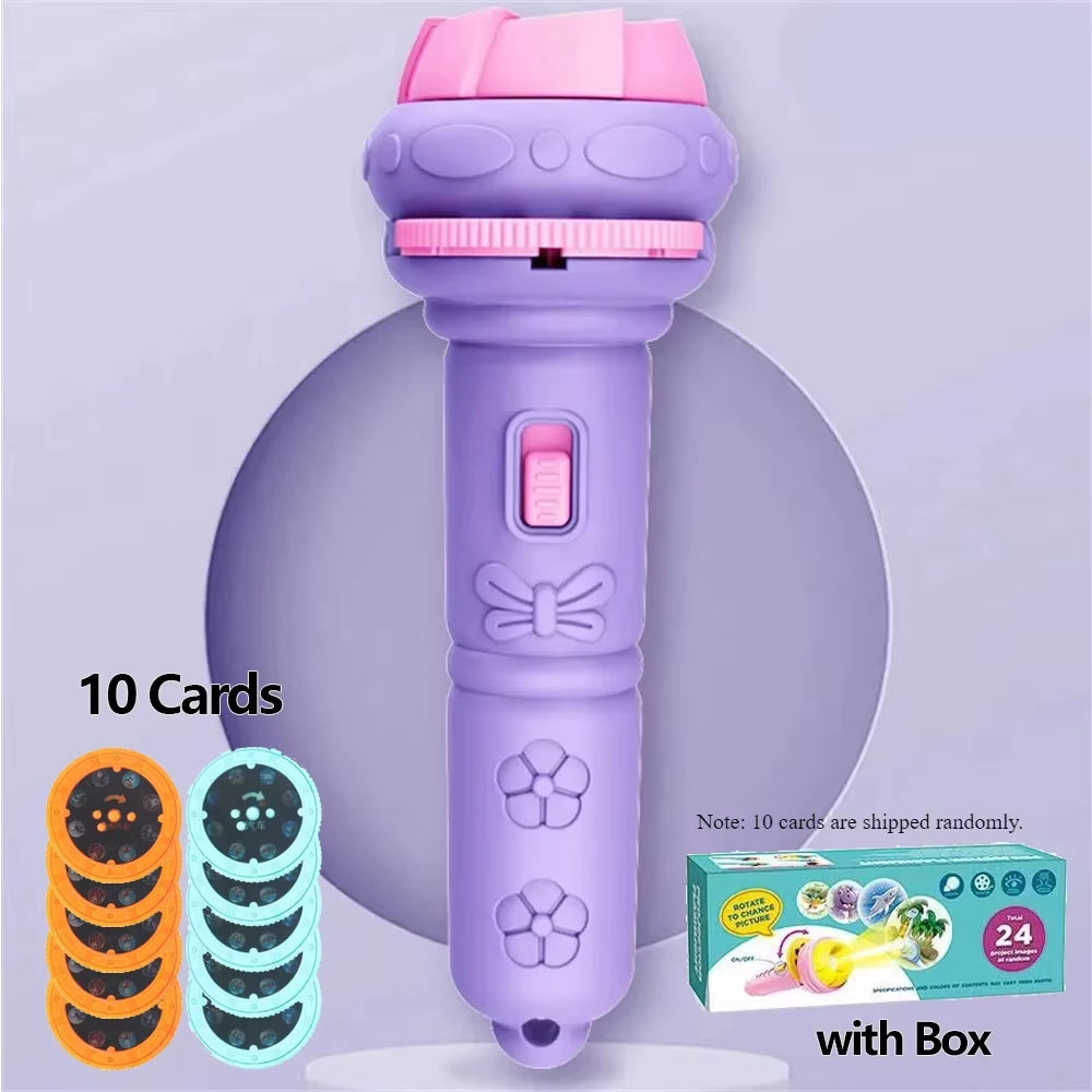 10 Cards Cartoon Projector Flashlight 