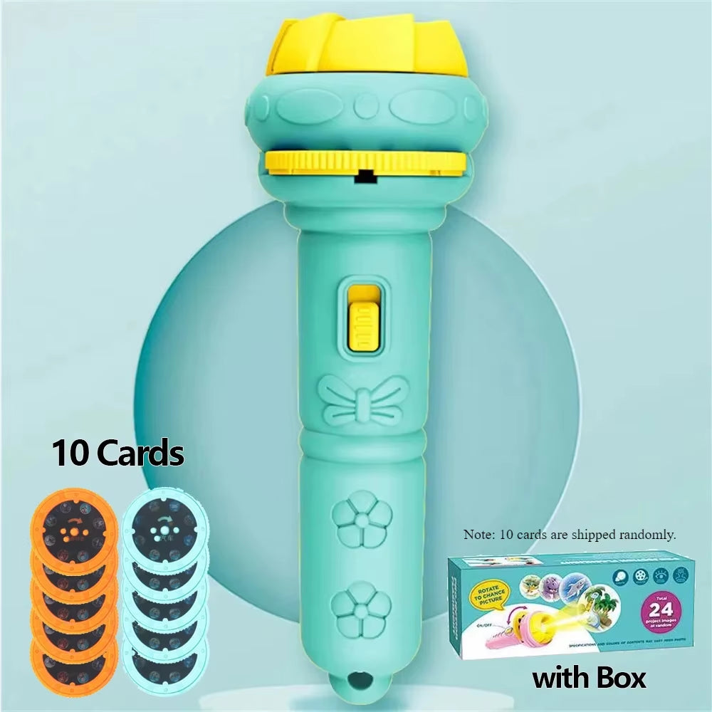 10 Cards Cartoon Projector Flashlight 