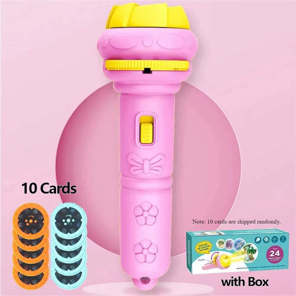 10 Cards Cartoon Projector Flashlight 