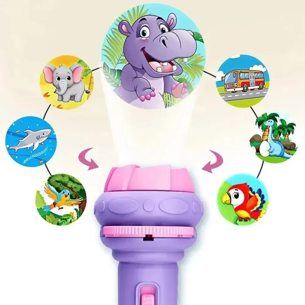 10 Cards Cartoon Projector Flashlight 