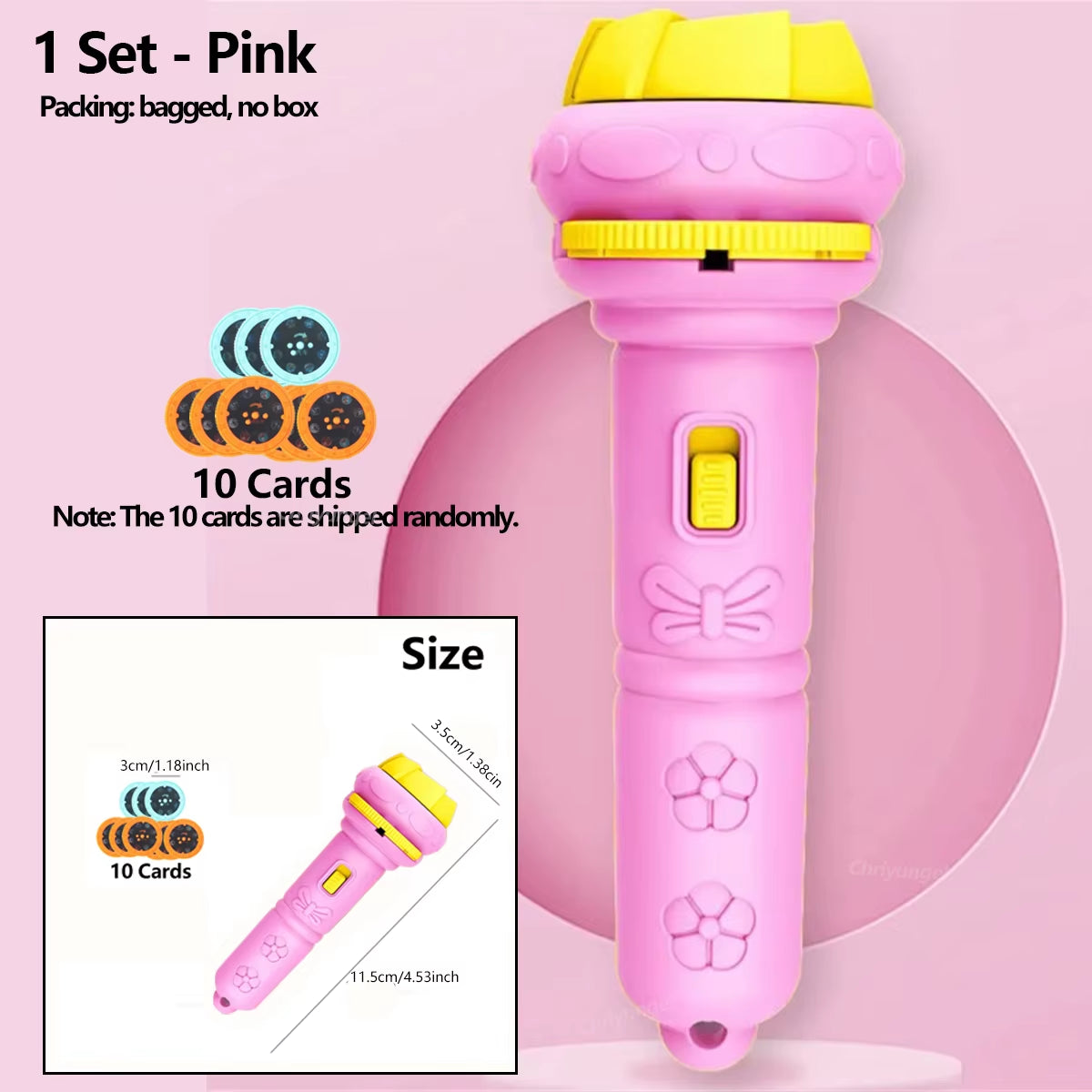 10 Cards Cartoon Projector Flashlight 